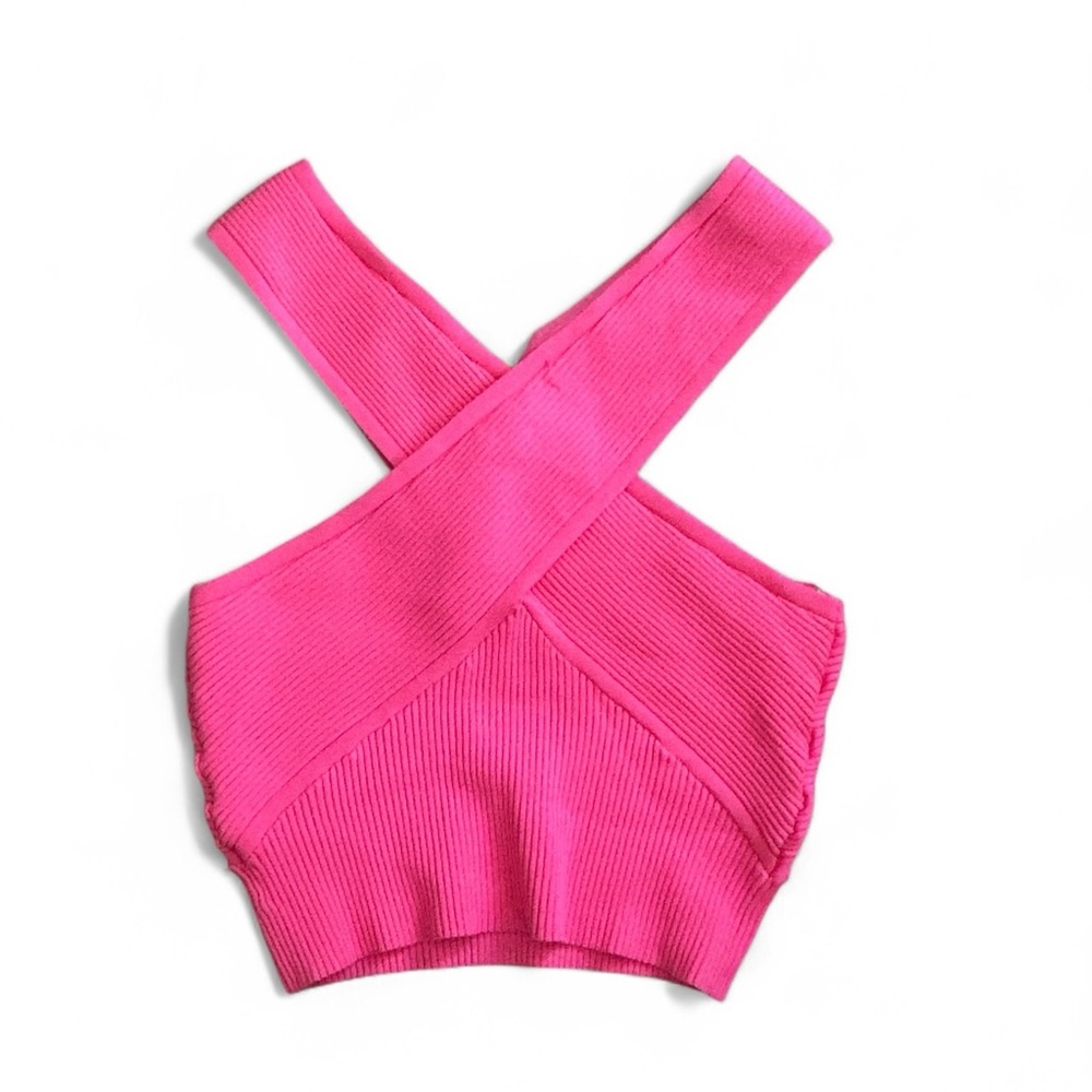 House Of Harlow Pink Halter Crop Top Size M NWT $125 - Picture 3 of 4